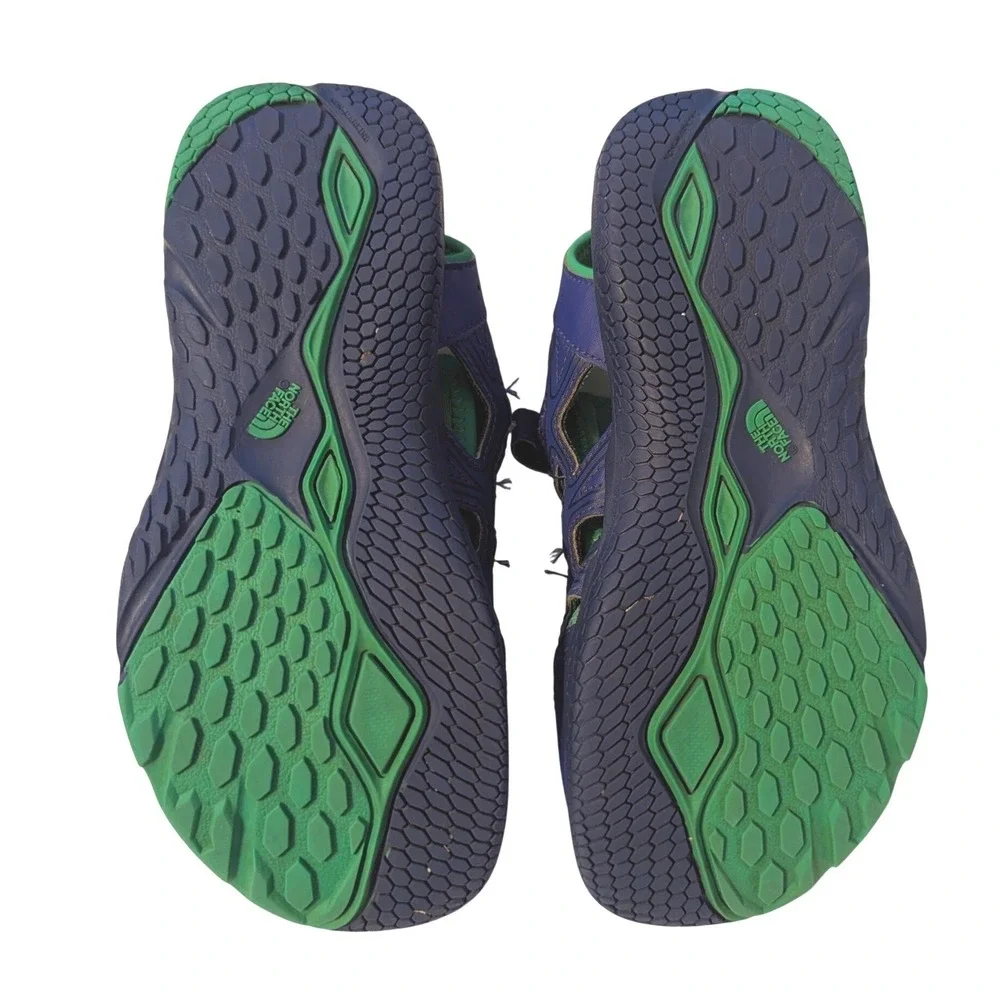 The North Face Kids Youth Size 4 Hedgehog Sandal II Water Shoes Blue Green